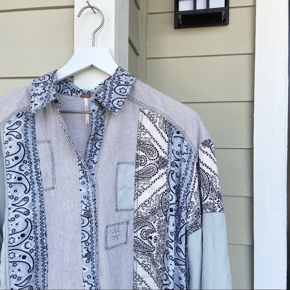 Free People•Paisley Printed Button Town Tunic - Picture 2 of 9